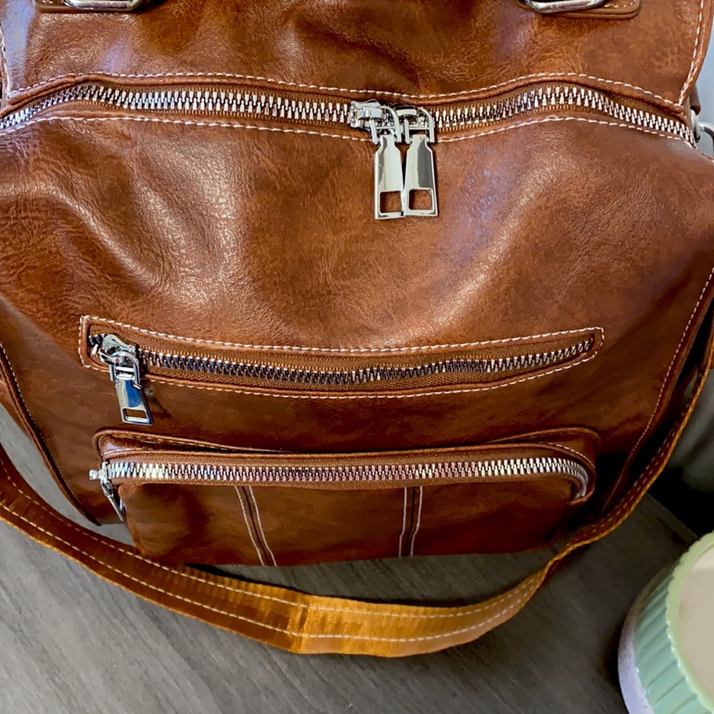 FLAW*Brand NEW Ty Convertible Backpack in CAMEL🤎 - Picture 6 of 10